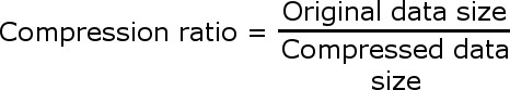 compression ratio data size